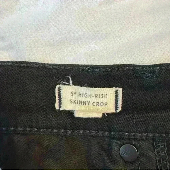 Madewell womens 26 jeans 9” high rise skinny cropped black raw hem denim pants - Picture 5 of 12